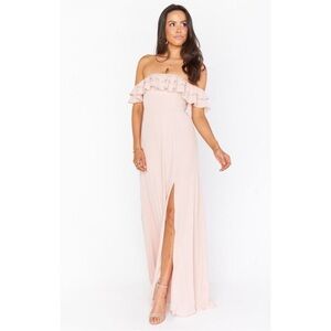 Show Me Your Mumu Emma Ruffle Maxi in Dusty Blush Crisp XXS